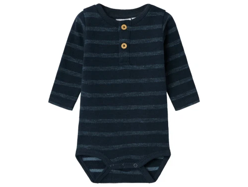 Mørkeblå stribet body med stolpelukning fra Name It 13236286 dark sapphire